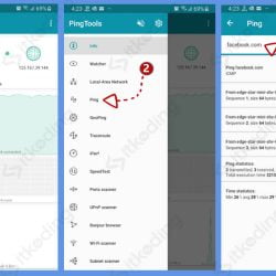 menu ping pada aplikasi pingtools di android