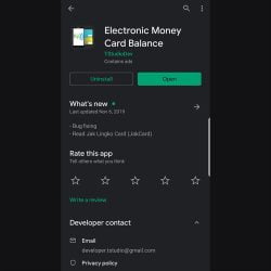 electronic money card balance