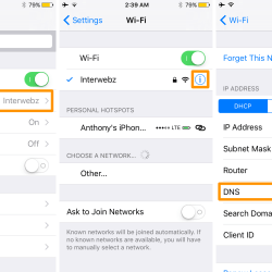 change dns on ios
