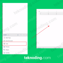 cara membuat tabel di microsoft word hp