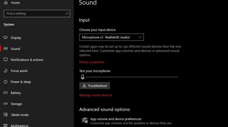 Pengaturan Suara Windows 10