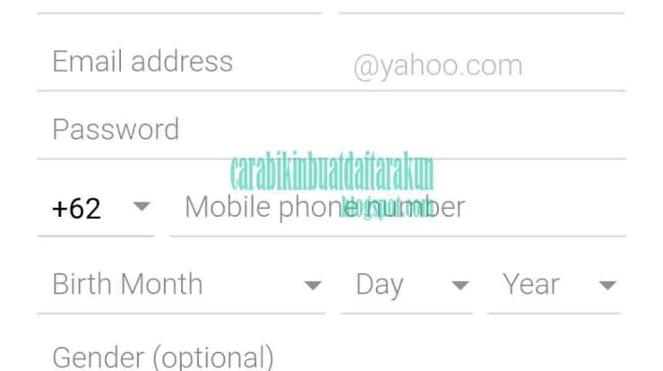 cara daftar buat email baru di yahoo lewat hp
