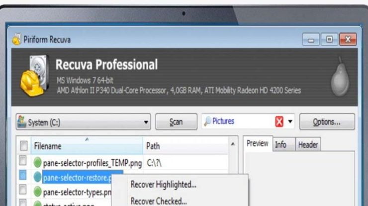 recuva untuk mengembalikan foto file video 2