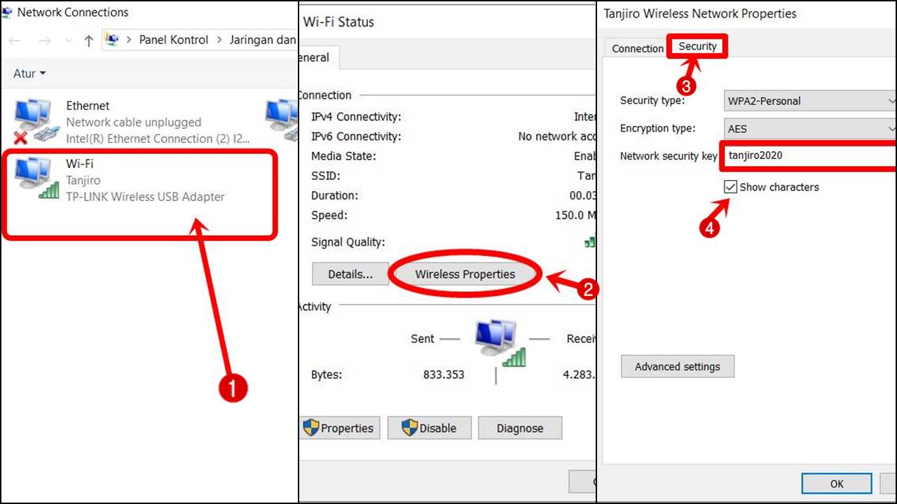 Cara Melihat Password WIFI di Komputer Windows 10
