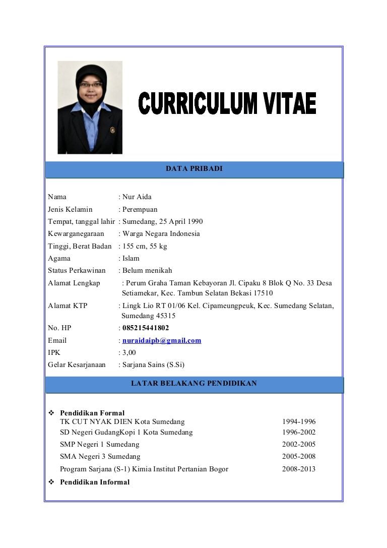 Template CV Resmi